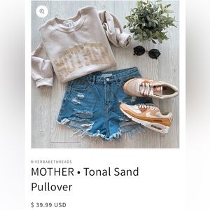 River Babes ‘MOTHER’ tonal sand pullover